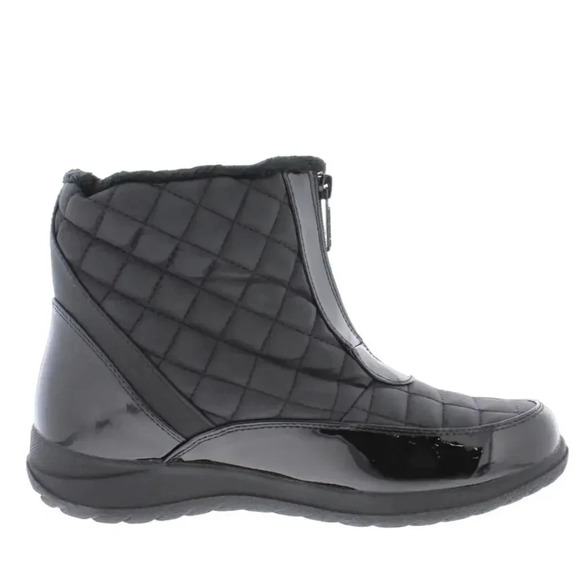 Totes Womens Slope Winter Snow Boots Waterproof Quilted Front Zip Black Size 9W - Picture 2 of 8